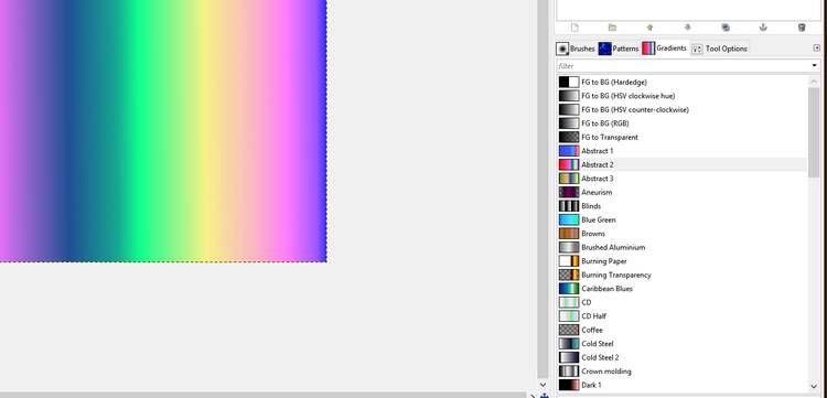 gimp gradient negative offset